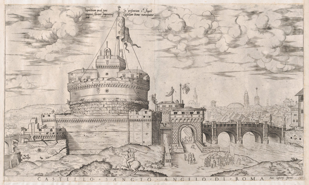 Замок Сант-Анджело, итальянская гравюра, 1560