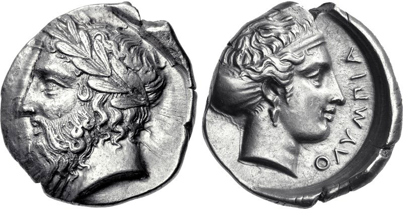 Тетрадрахма из Олимпии. 360 г. до н.э.