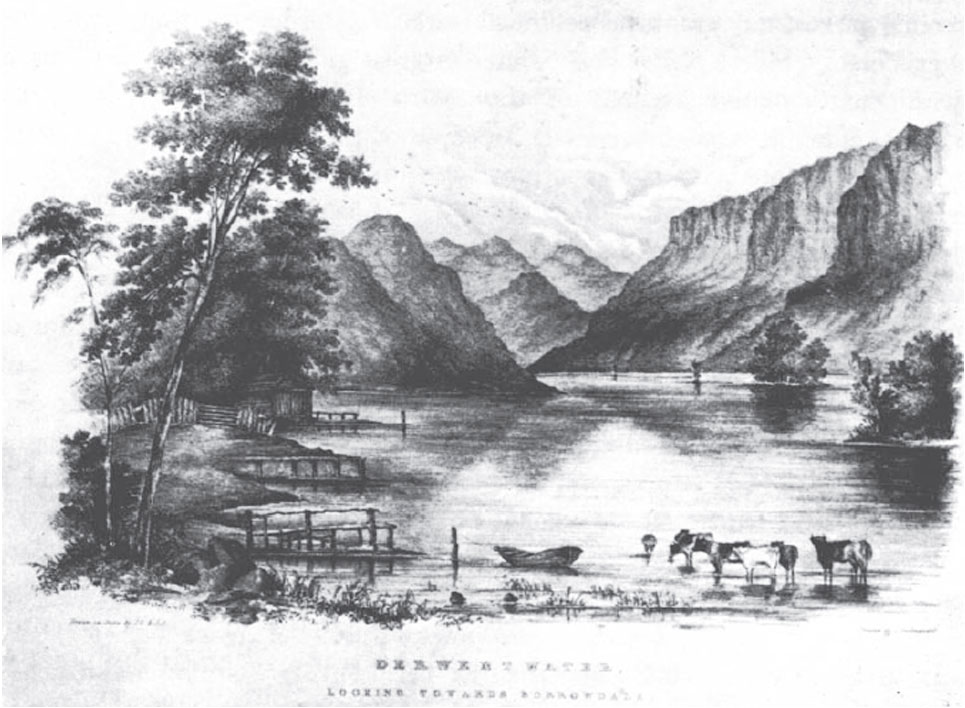 Дервентуотер, взгляд в сторону Борроудейла. 1826. Литография