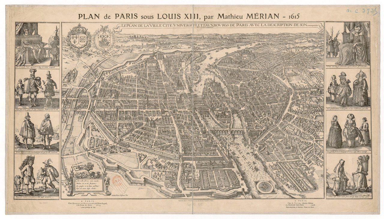 Маттеус Мериан, План Парижа, 1615