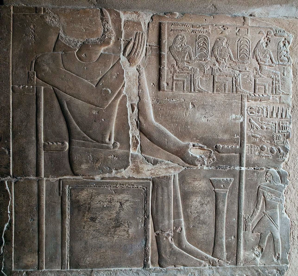 Mereru-ka painting the seasons, c. 2300 b.c., relief